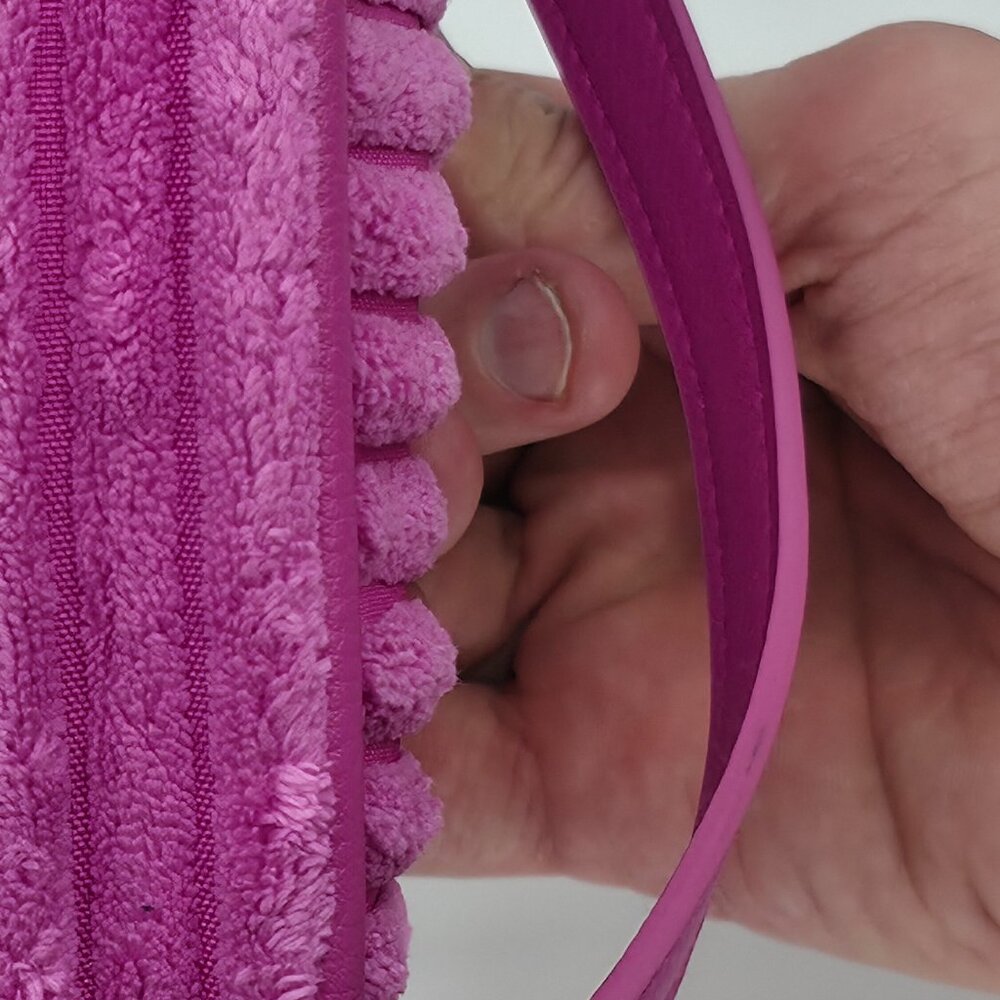 Y2K Barbiecore Hot Pink Ribbed Terry Mini Shoulder Crossbody Bag - Picture 4 of 6